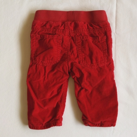 babyGap red lined relaxed fit pull-on corduroy pants 3-6 months baby unisex - Picture 6 of 7